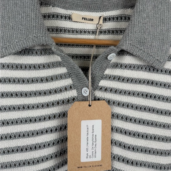 NWT Feller Women Harriette Nautical Polo Sweater Size XS/S - Picture 3 of 5